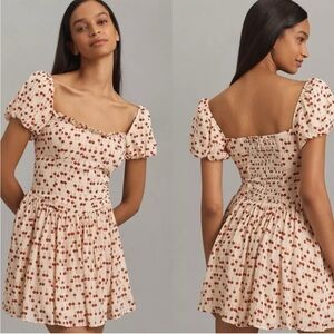 Reformation Dayonne Dress Cherry Pudding Mini Dress